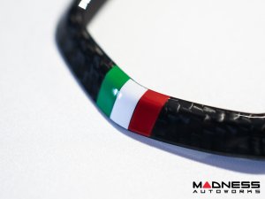 FIAT 500 ABARTH Rear Emblem Trim - Carbon Fiber - Italian Racing Stripe